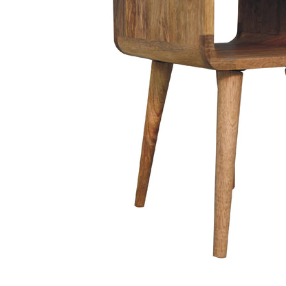 IN3349 - Mini Oak-ish Curved Bedside w