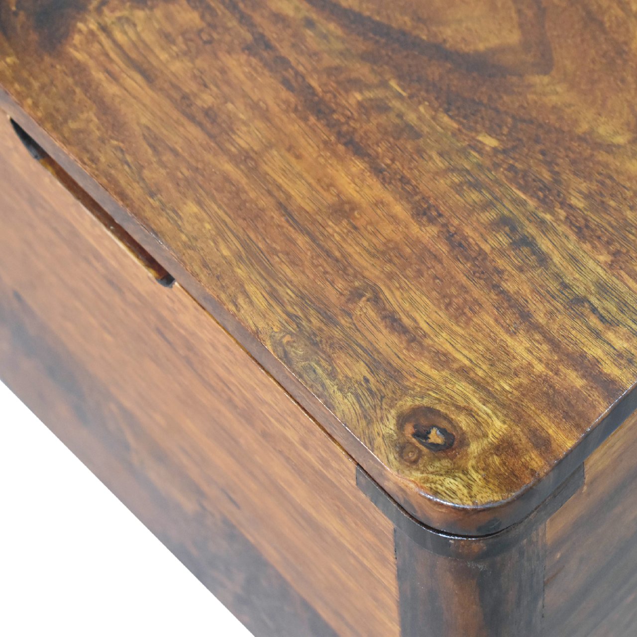 Chestnut Lid-up Storage Stool for wholesale