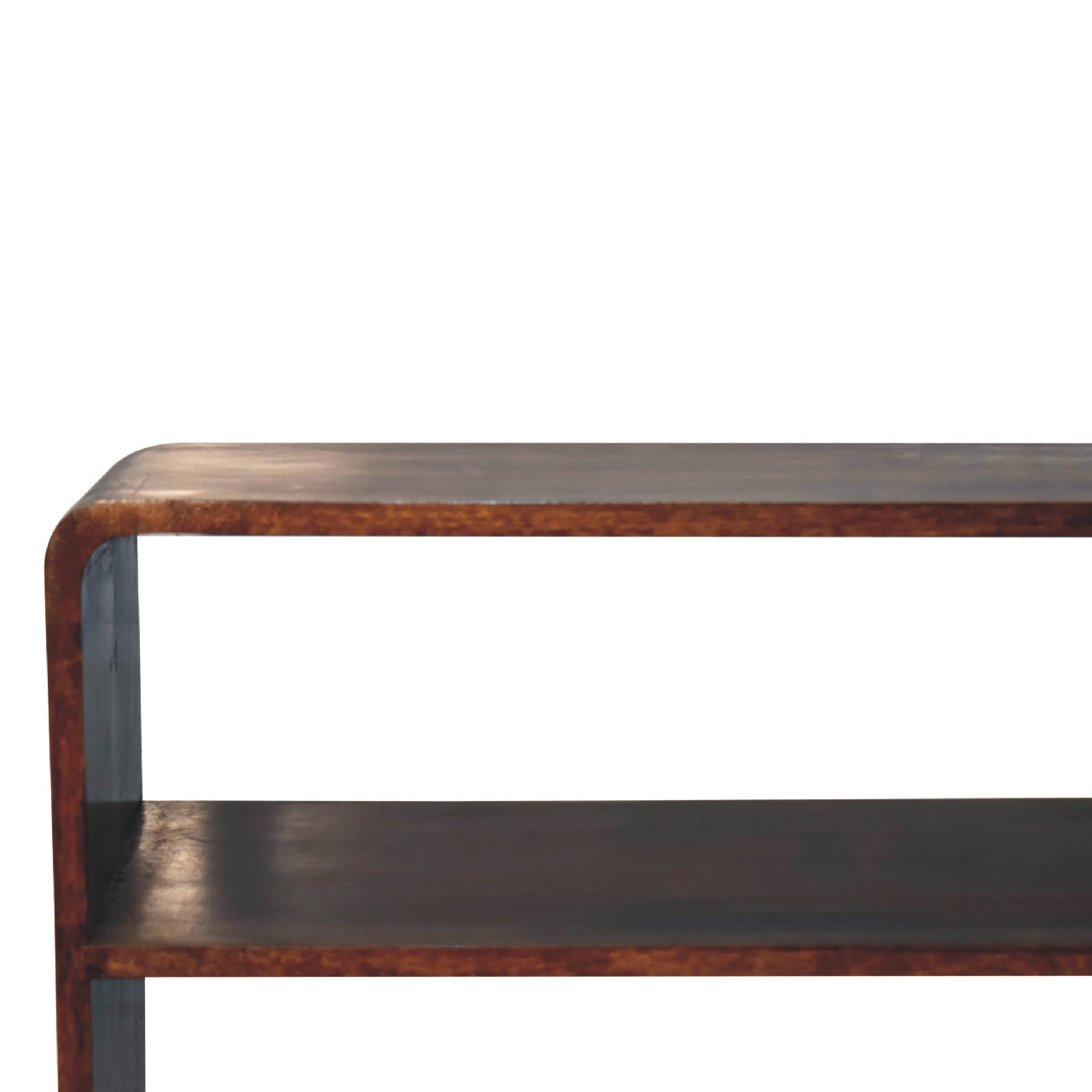 Curved Chestnut Low Bookcase-4