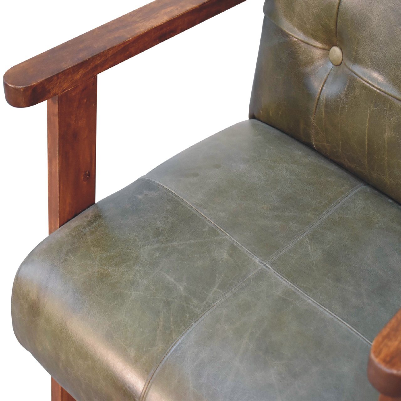 Olive Buffalo Leather Chair for resell