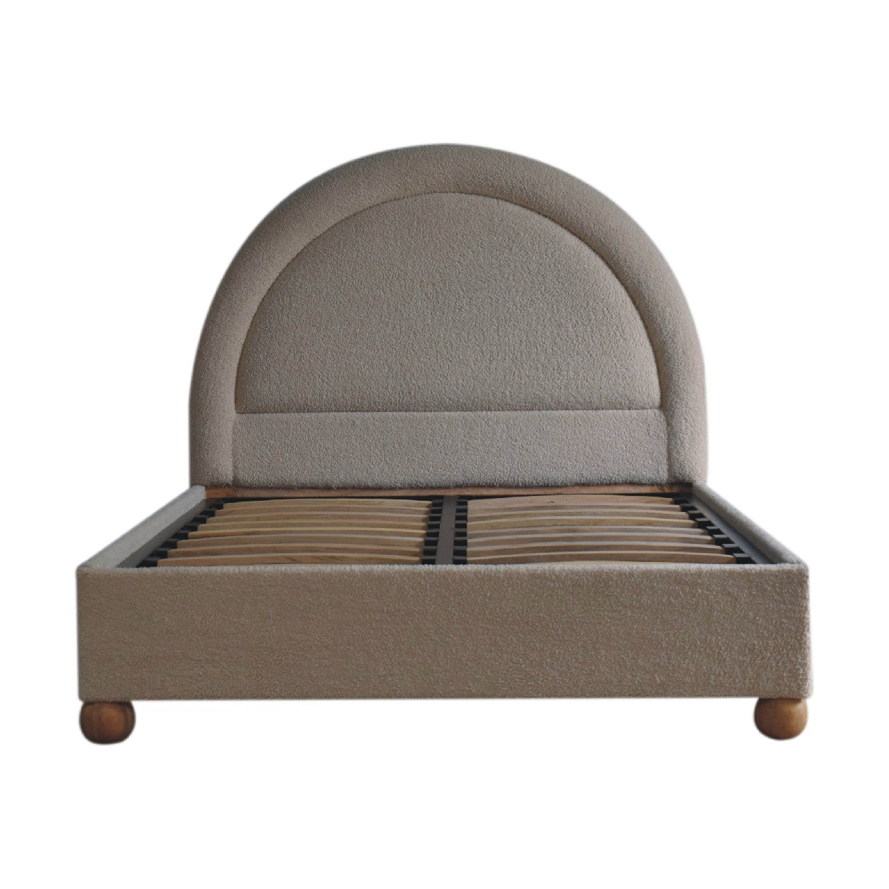 Cream Boucle Double Bed-0