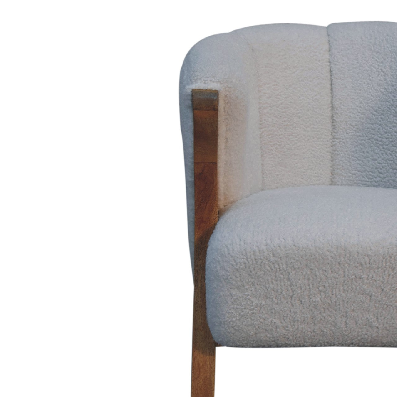 White Boucle Minimalistic Chair-4