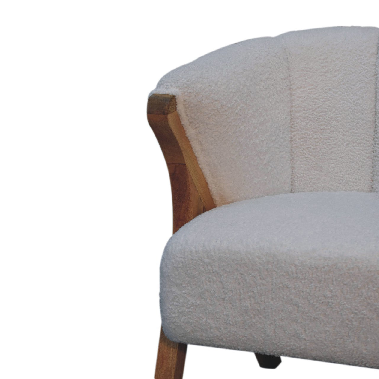 White Boucle Minimalistic Chair-6