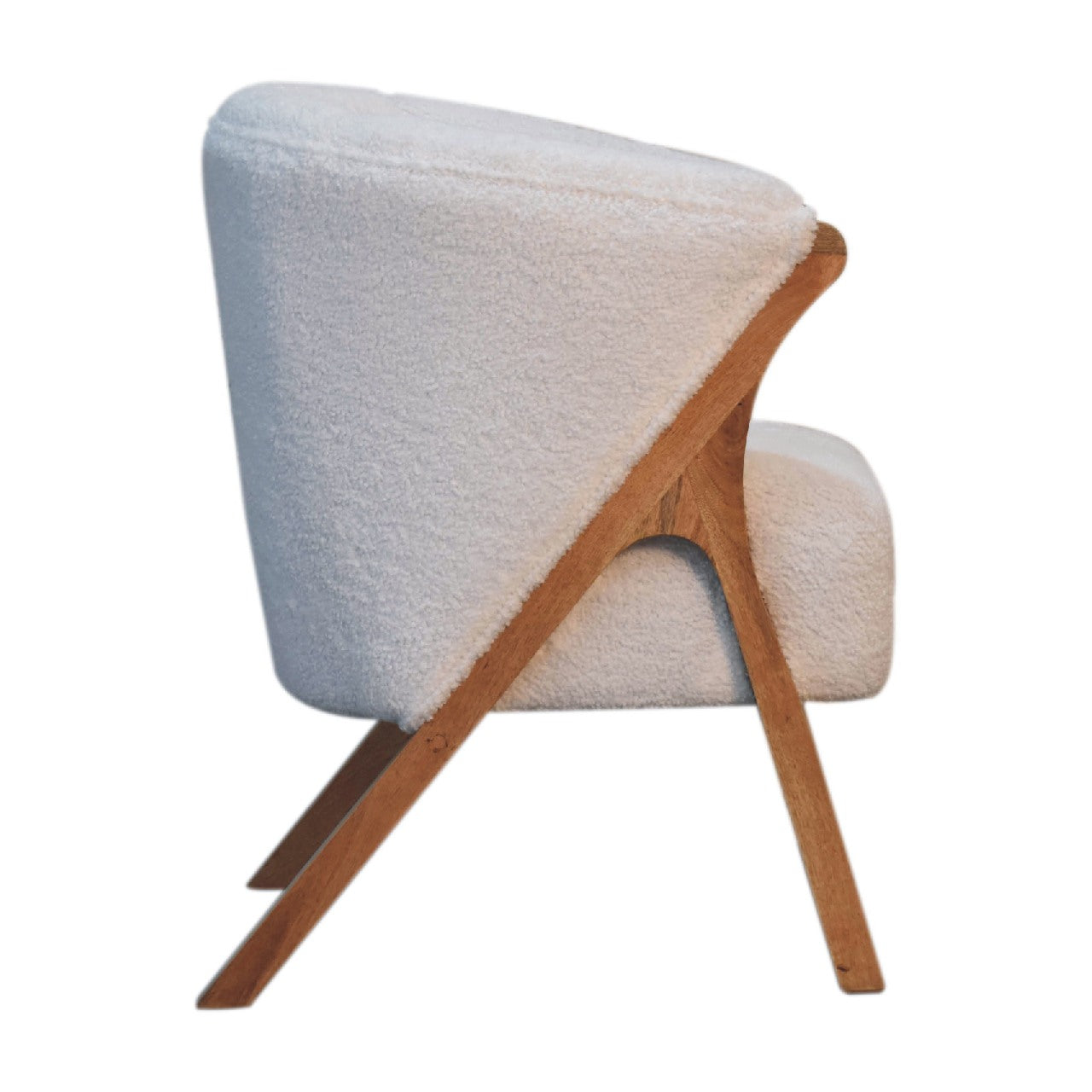 White Boucle Minimalistic Chair-8