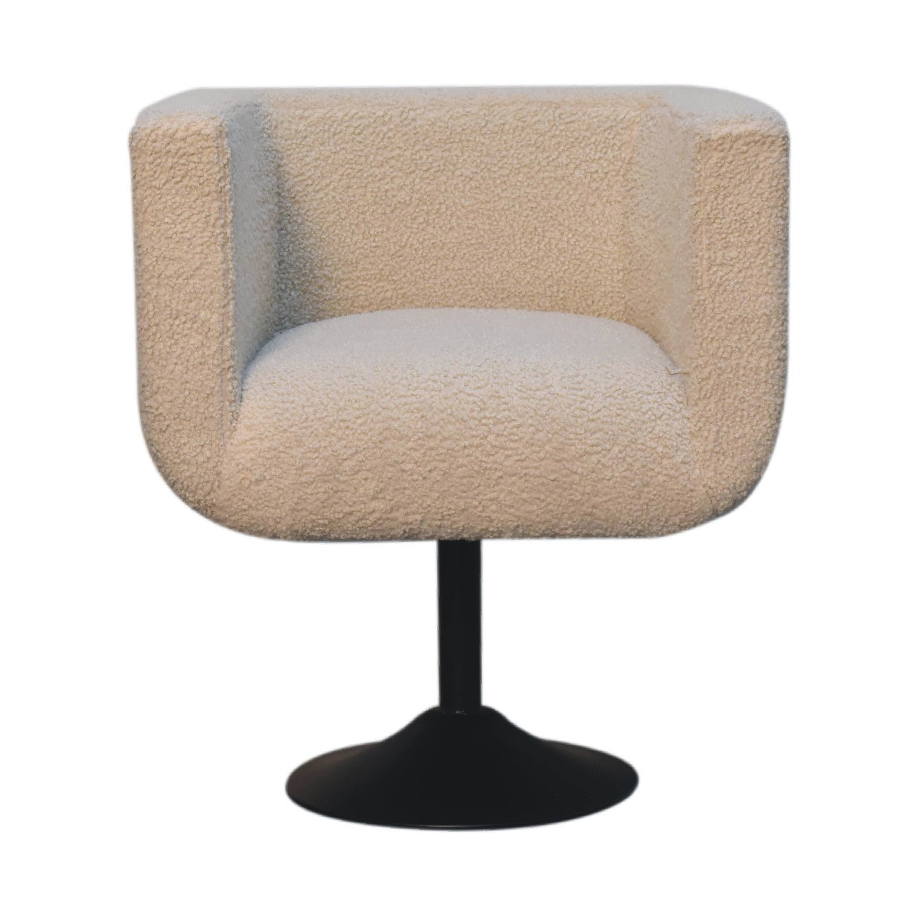 Cream Boucle Swivel Chair-1