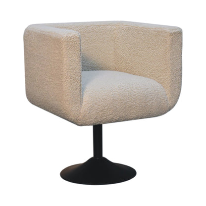 Cream Boucle Swivel Chair-2