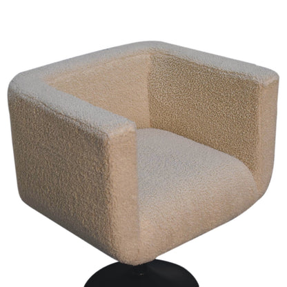 Cream Boucle Swivel Chair-6