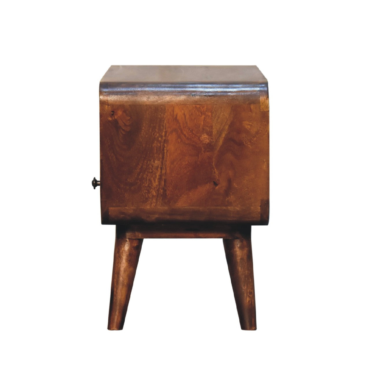 Mini Chestnut Curved Media Unit-7