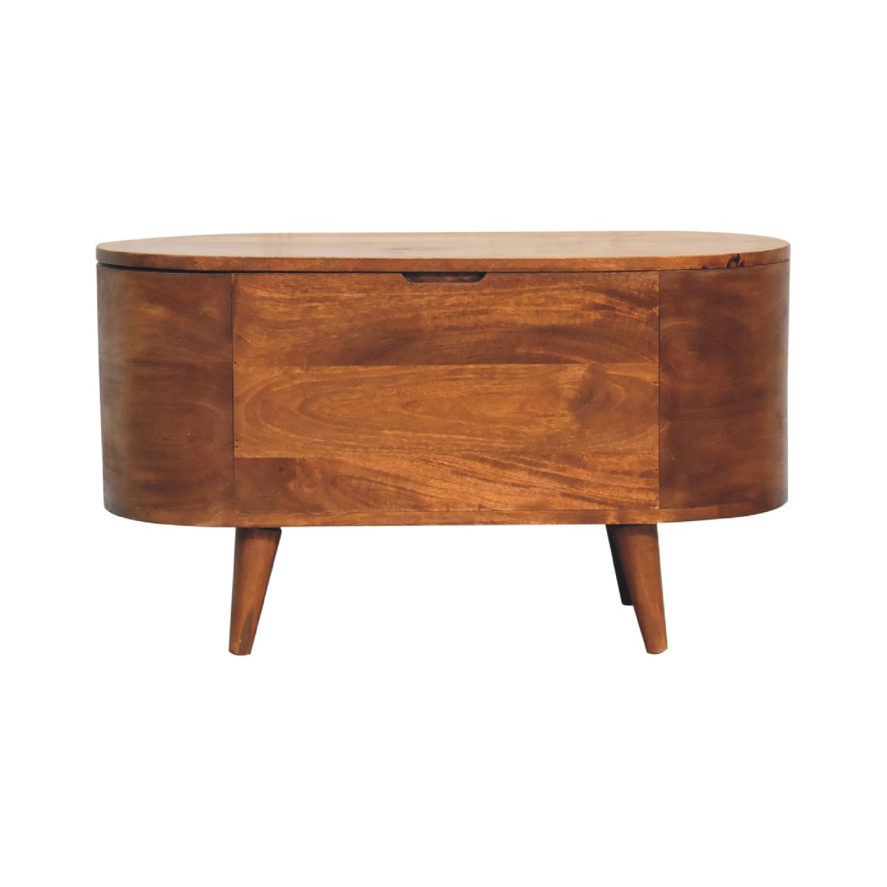 Chestnut Rounded Lid up Blanket Box-1