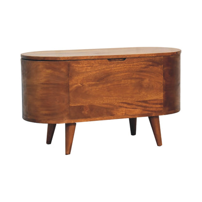 Chestnut Rounded Lid up Blanket Box-3