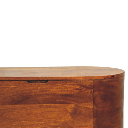 Chestnut Rounded Lid up Blanket Box-4