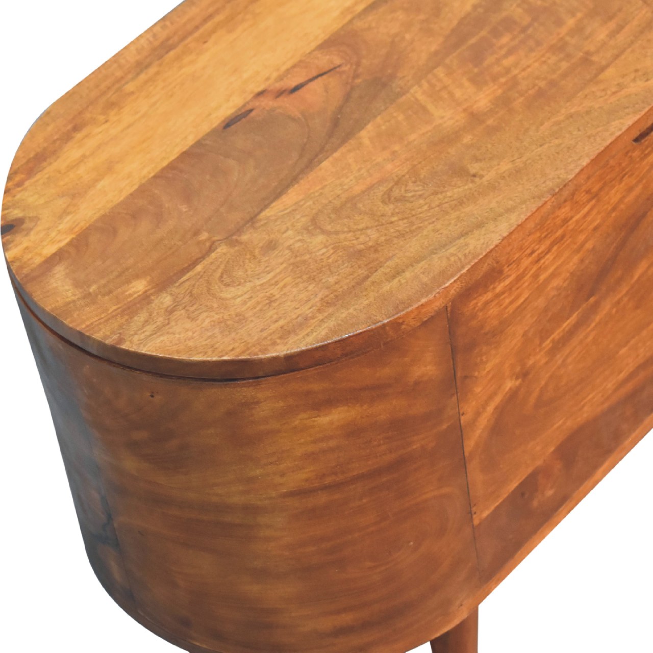 Chestnut Rounded Lid up Blanket Box-5