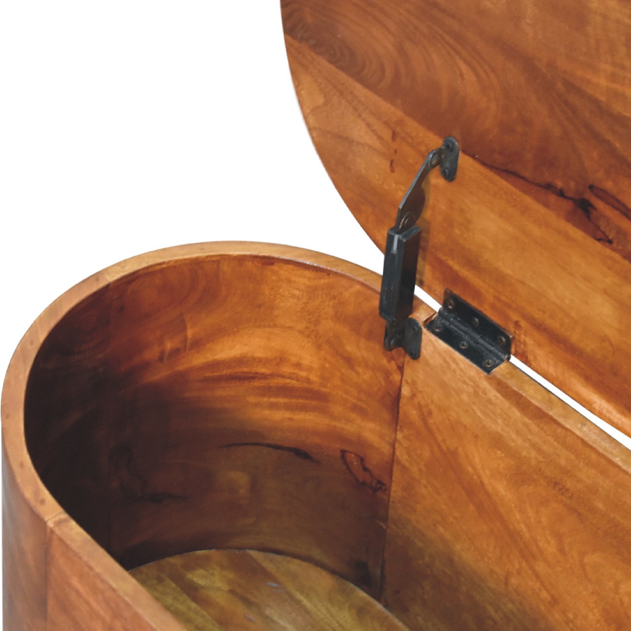 Chestnut Rounded Lid up Blanket Box-7