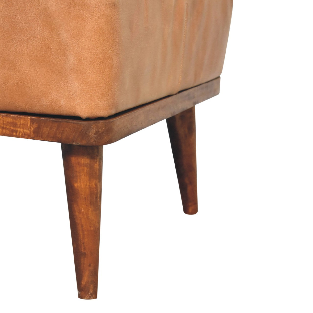 Tan Buffalo Leather Tan Footstool-6