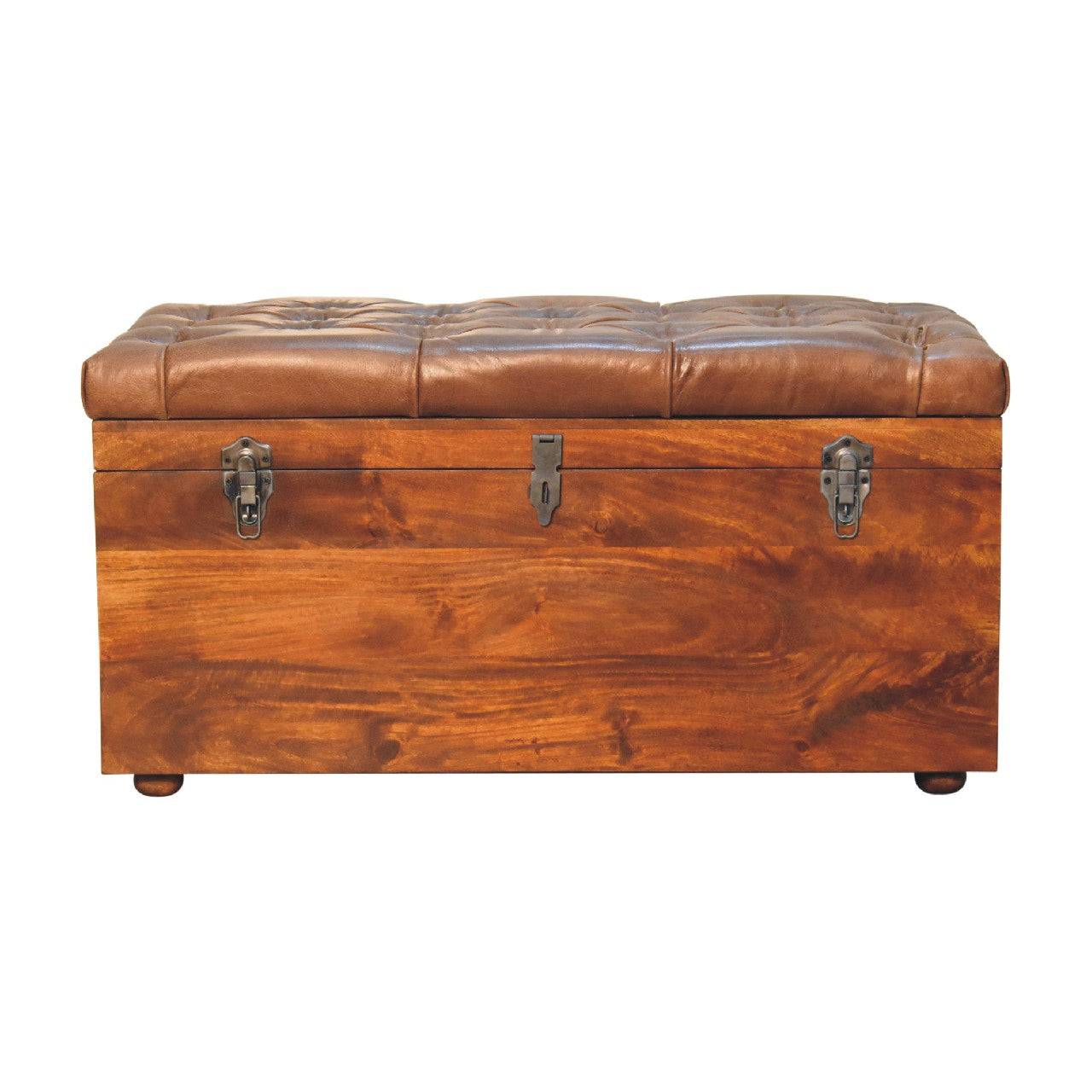 Buffalo Hide Chestnut Storage Trunk-1