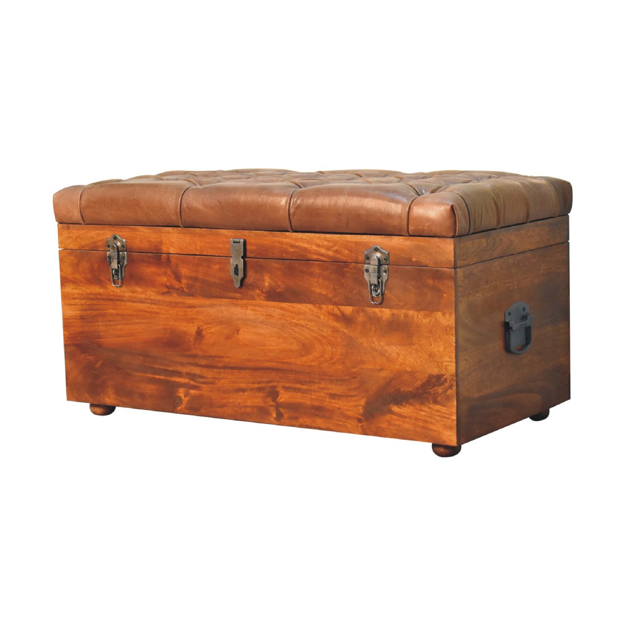 Buffalo Hide Chestnut Storage Trunk-2