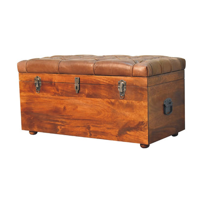 Buffalo Hide Chestnut Storage Trunk-2