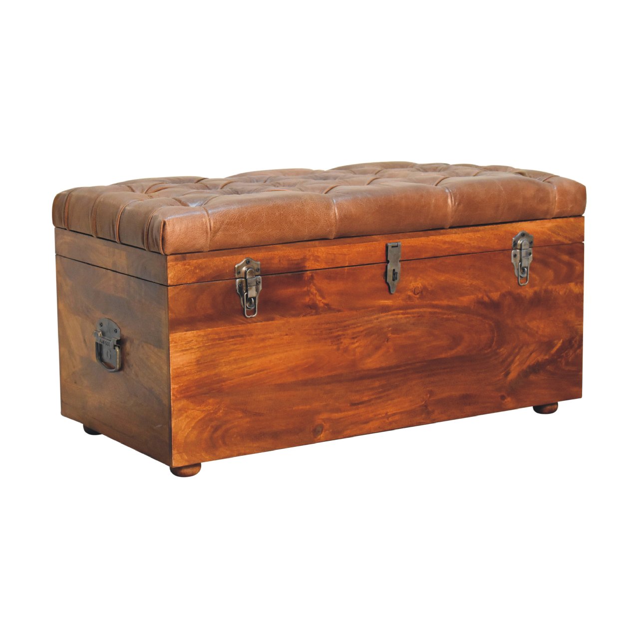 Buffalo Hide Chestnut Storage Trunk-3