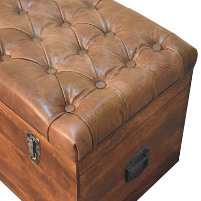 Buffalo Hide Chestnut Storage Trunk-5