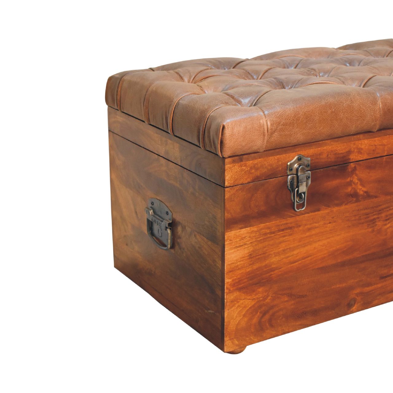 Buffalo Hide Chestnut Storage Trunk-6