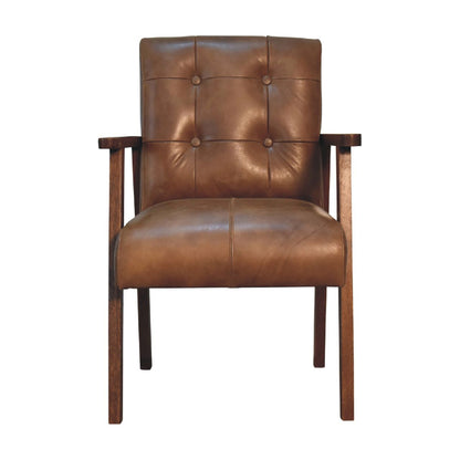 Brown Buffalo Leather Chair-1