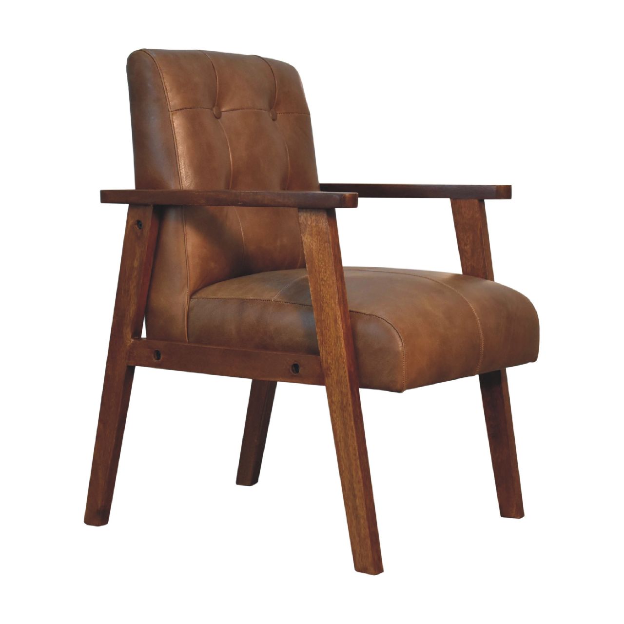 Brown Buffalo Leather Chair-2