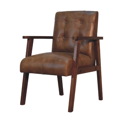 Brown Buffalo Leather Chair-3