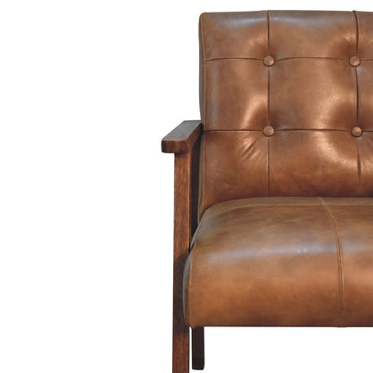 Brown Buffalo Leather Chair-5