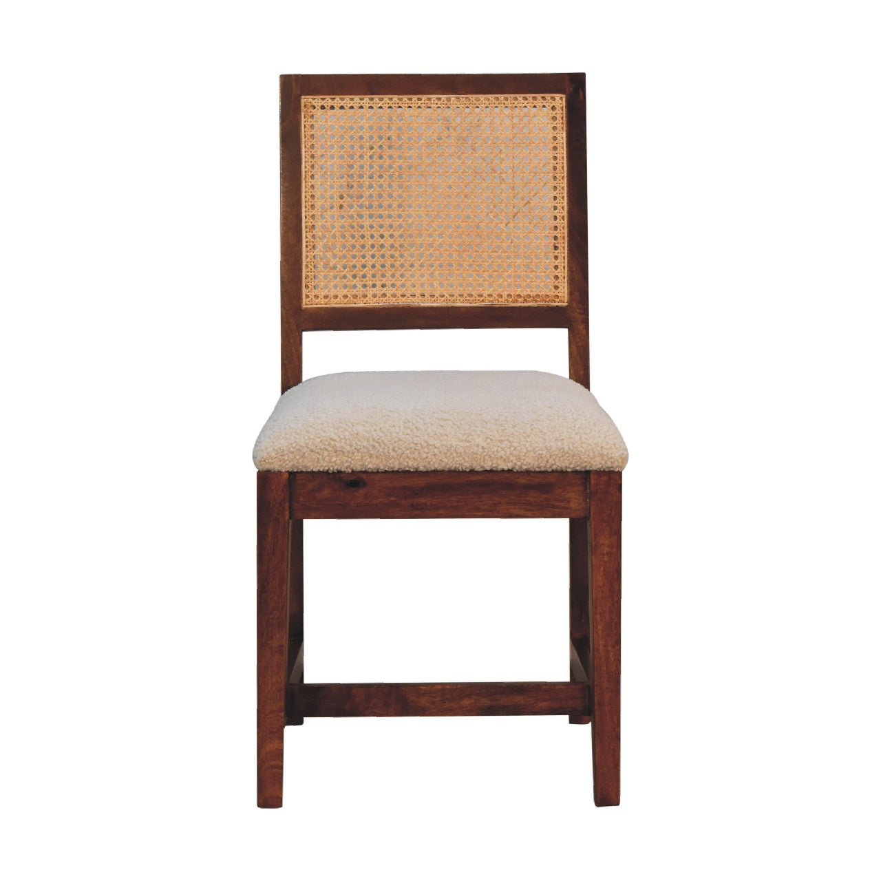 Cream Boucle Rattan Chair-0