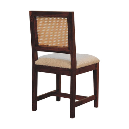 Cream Boucle Rattan Chair-6