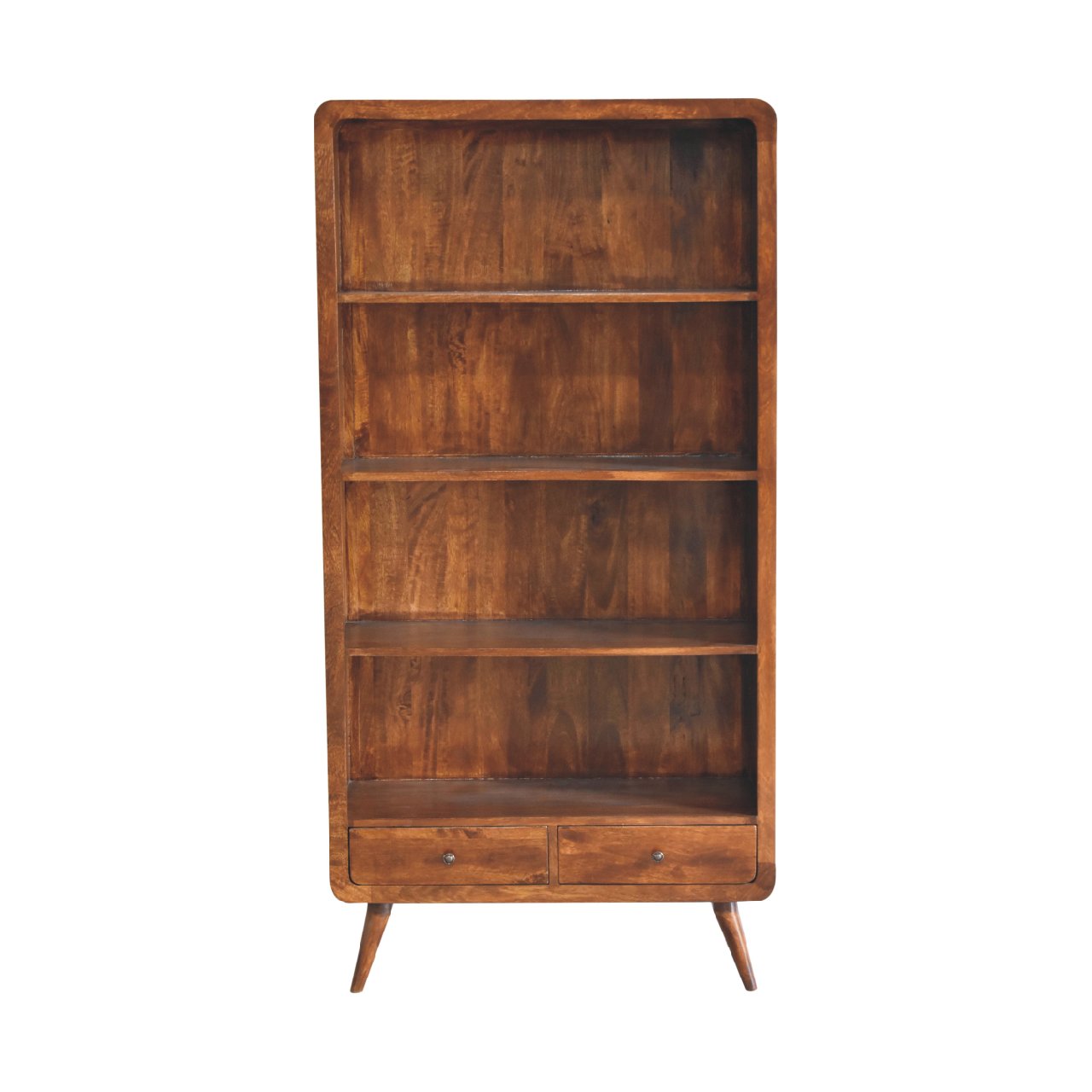 Curved Chestnut Bookcase-0