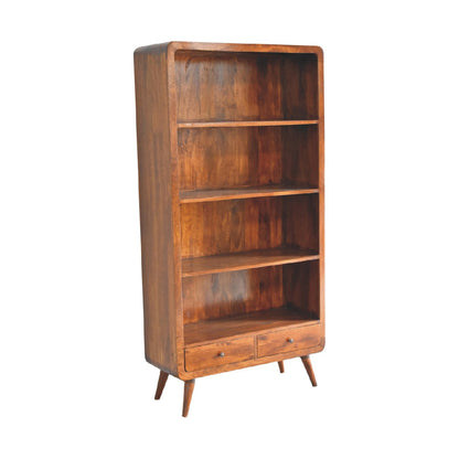 Curved Chestnut Bookcase-1