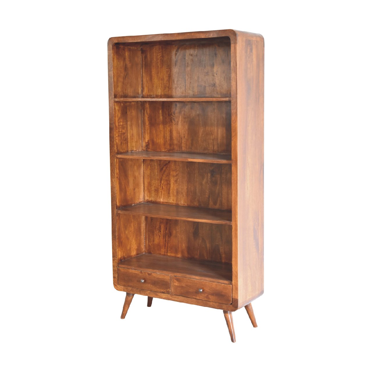 Curved Chestnut Bookcase-2