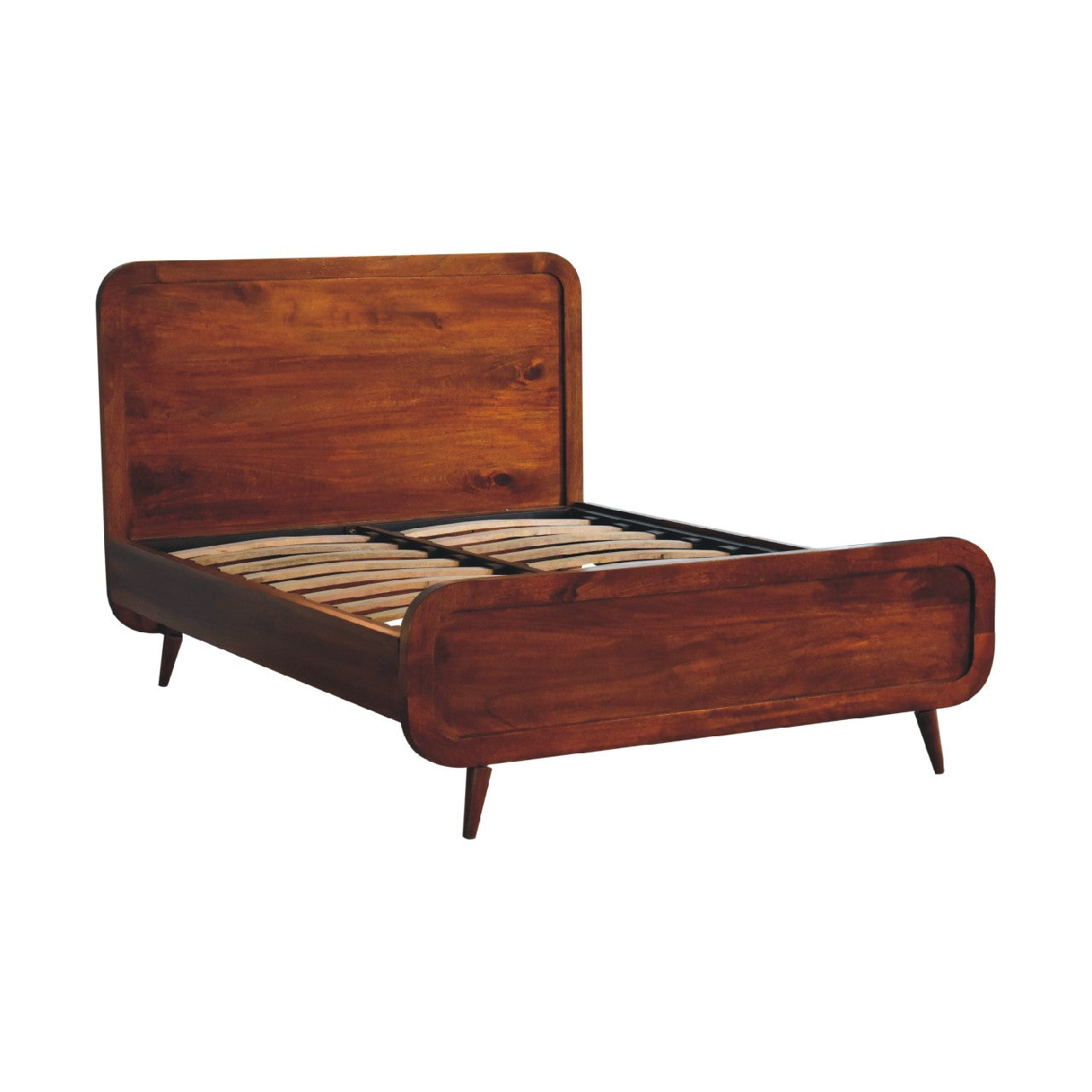 Curved Chestnut Double Bed-1