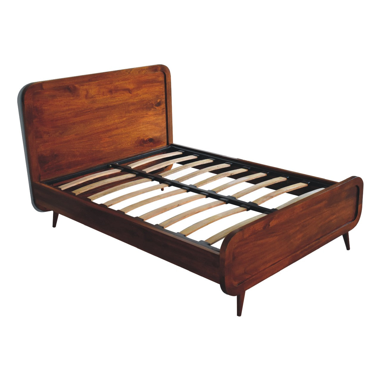 Curved Chestnut Double Bed-5