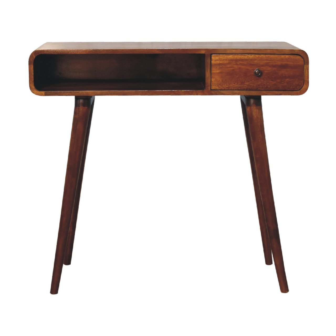 Curved Chestnut Writing Desk-1