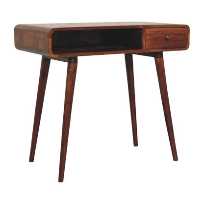 Curved Chestnut Writing Desk-2