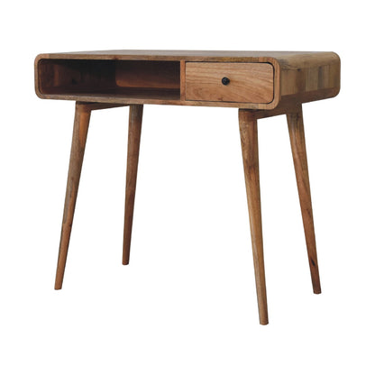 Curved Oak-ish Writing Desk-2