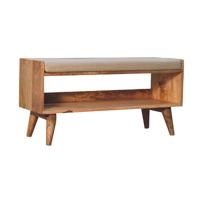 Oak-ish Nordic Storage Bench With Mud Linen-1