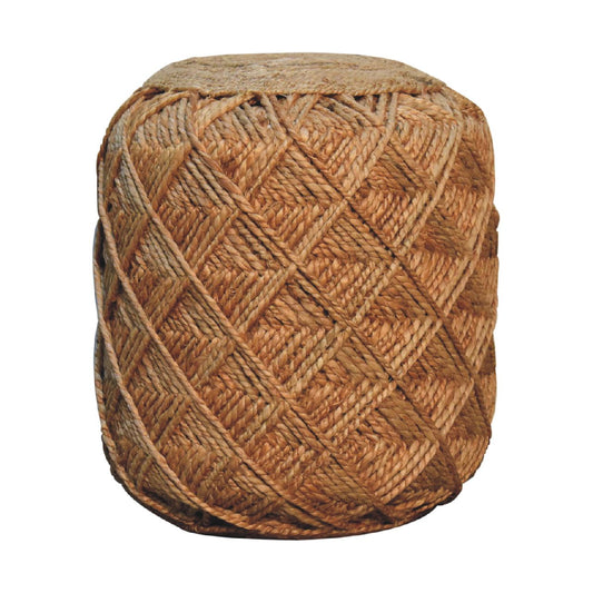 Jute Fibre Footstool - Large-0