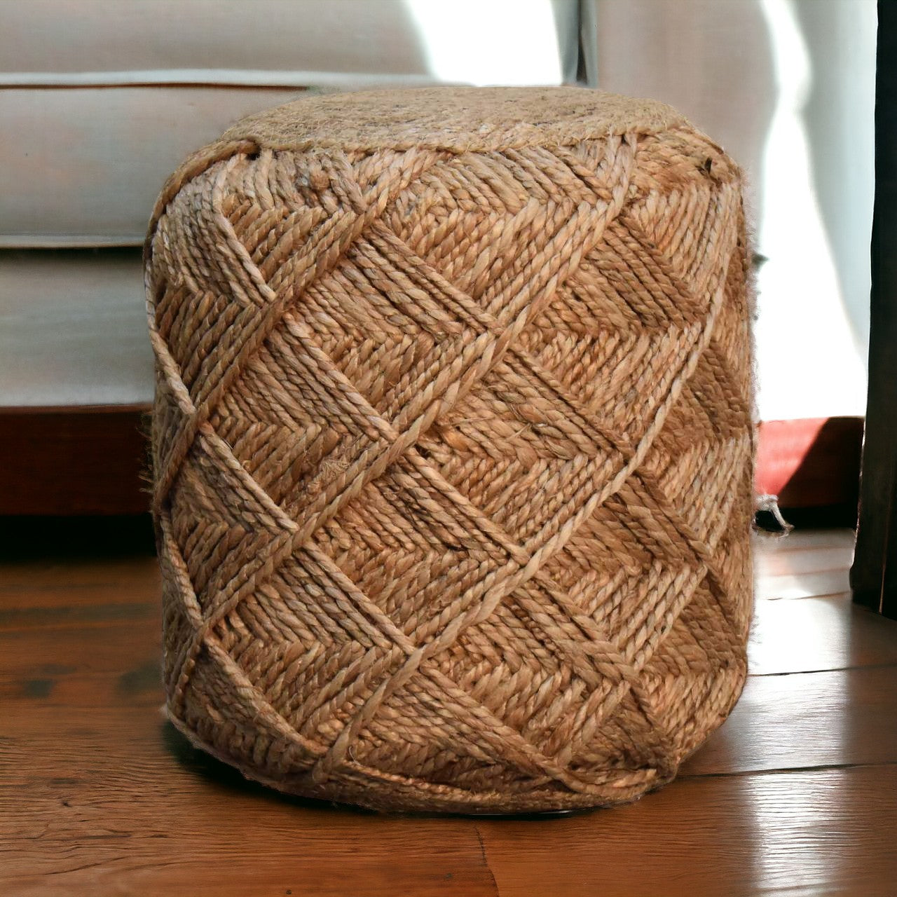 Jute Fibre Footstool - Small-7