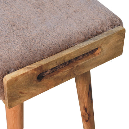 Mocha Faux Fur Style Footstool-6