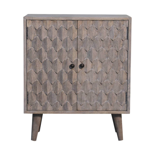 Mini Pineapple Carved Stone Finish Cabinet-0