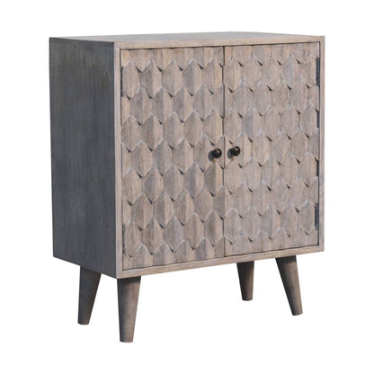 Mini Pineapple Carved Stone Finish Cabinet-3