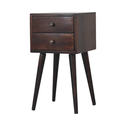 Mini 2 Drawer Light Walnut Nightstand-3