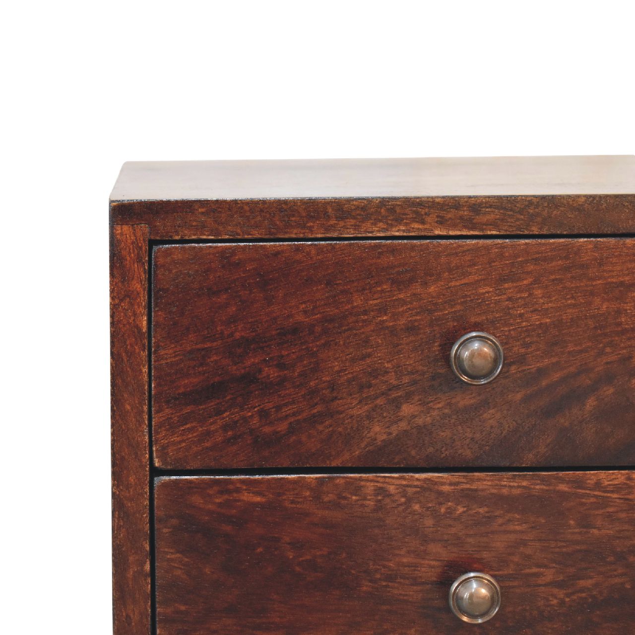 Mini 2 Drawer Light Walnut Nightstand-4