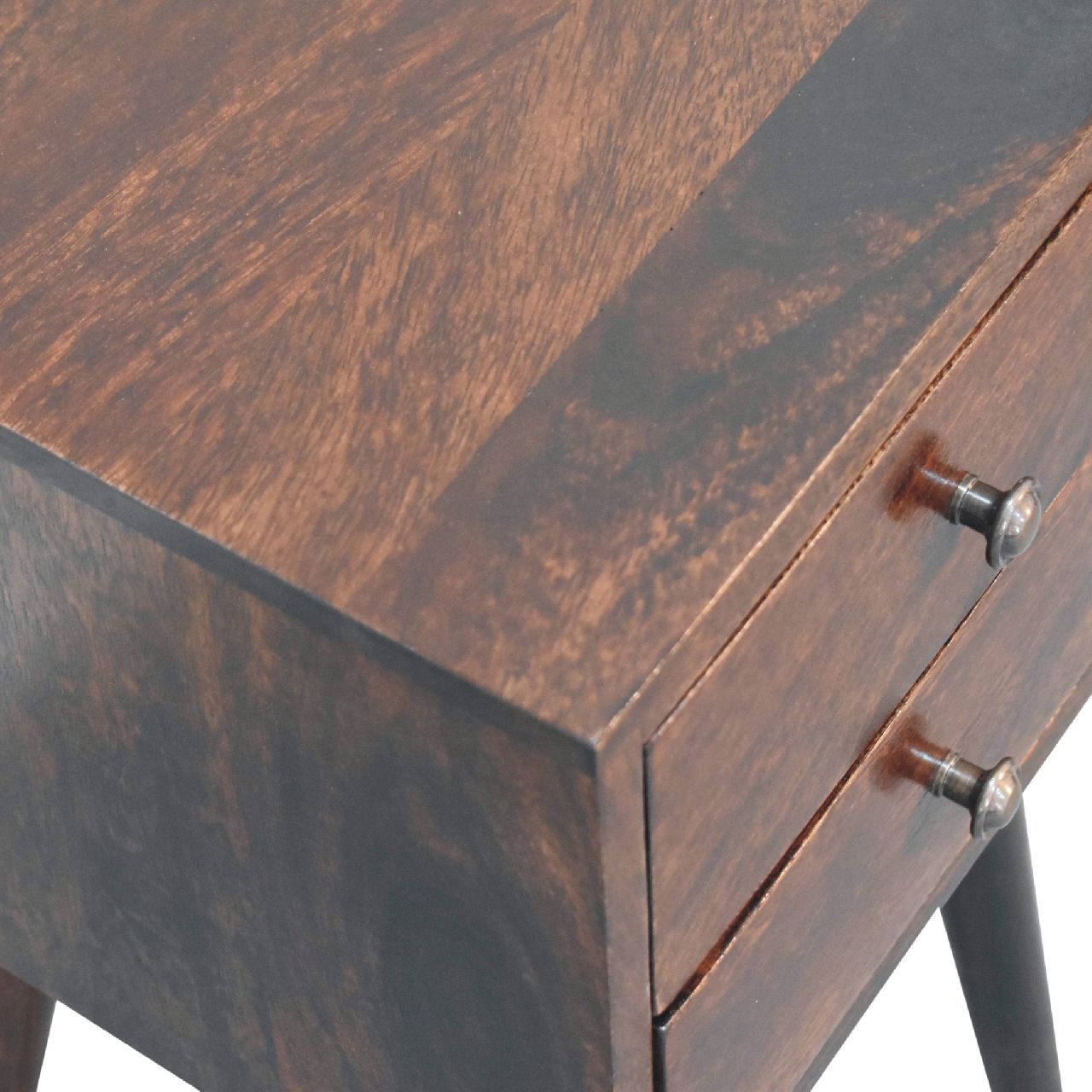 Mini 2 Drawer Light Walnut Nightstand-5