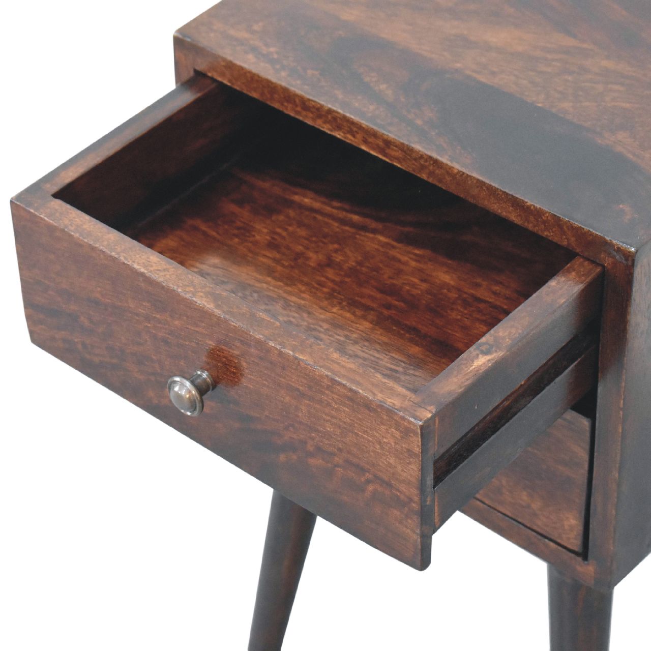 Mini 2 Drawer Light Walnut Nightstand-6