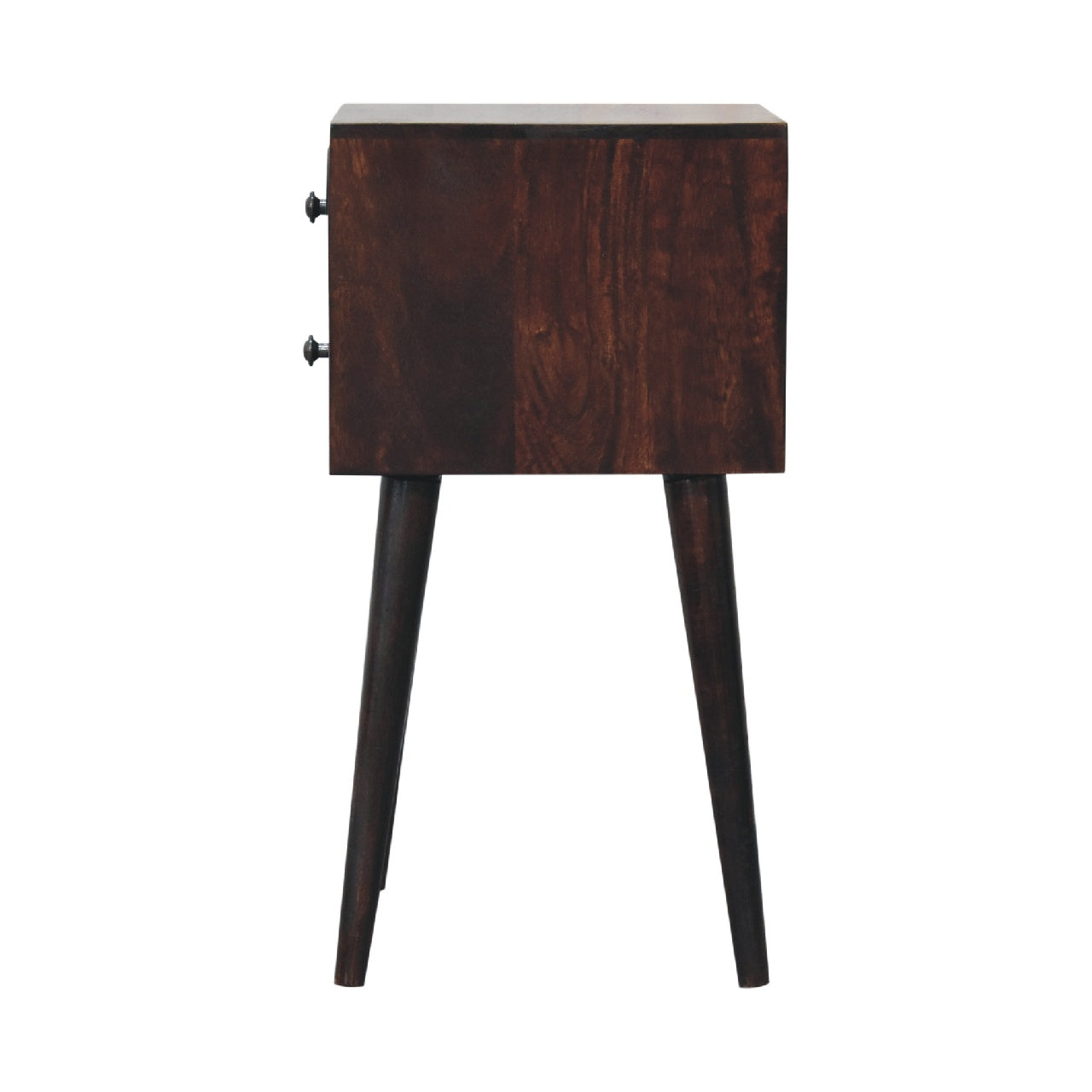 Mini 2 Drawer Light Walnut Nightstand-8