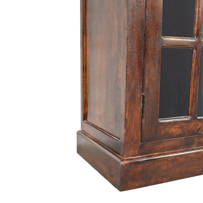 Light Walnut Cabinet with Glazed Doors-7